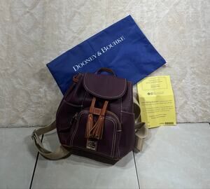 Dooney & Bourke Murphy Small Pebble Leather Backpack Burgundy Tassel EUC Bag